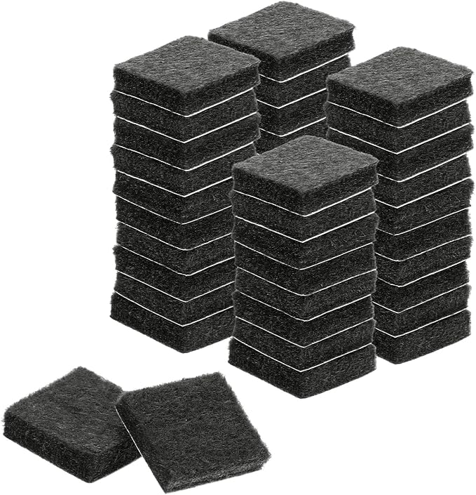 uxcell Felt Furniture Pads, 40Pcs 0.79" x 0.79" Adhesive Backed Felt Non-Slip Anti-Scratch Chair Leg Protectors for Protecting Hardwood Floor, Black