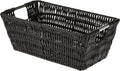 Whitmor 6500-2712-BLK Rattique Small Shelf Black Tote Basket