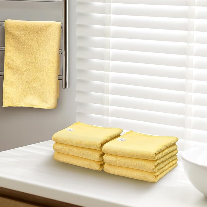 Simple Houseware 3-Pack Microfiber Cleaning Towels, Heavy-Duty & Reusable Cloths for Home, Kitchen, and Car, 16" x 24", 325 GSM