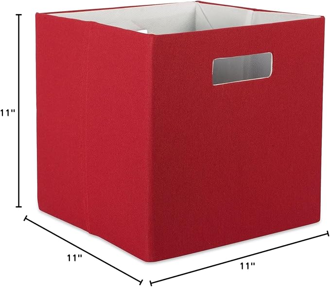 DII Collapsible Polyester Storage Cube, Solid, Lightweight and Durable, Small Square, 11x11x11, Rust