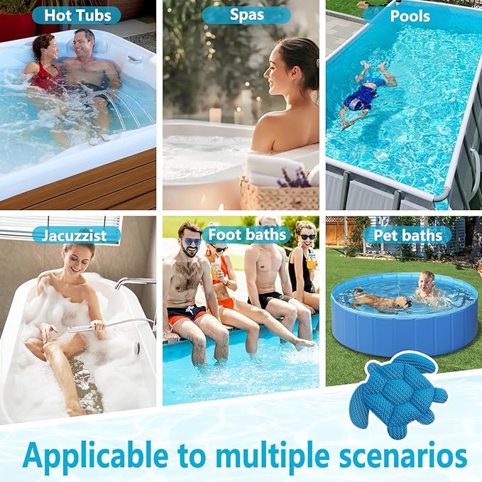 Hot Tub Scum Absorber Turtle, 2PCS Reusable Hot Tub Oil Absorbing Floating Sponges for Spa/Pool, Hot Tub Scum Sponge Accessories to Soak Up Oils & Keep Water Clean