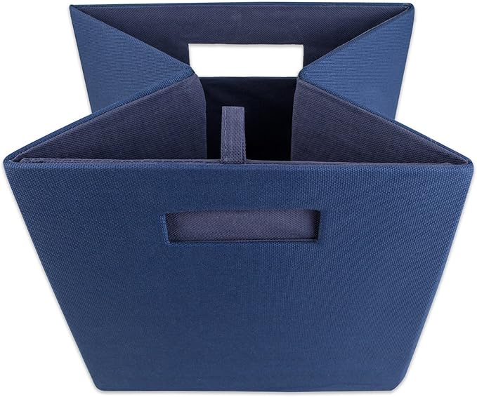 DII Poly-Cube Storage Collection Hard Sided, Collapsible Solid, Small, Nautical Blue
