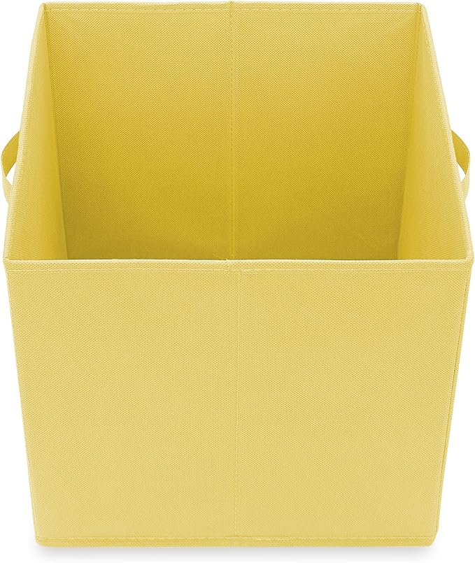Casafield Set of 6 Collapsible Fabric Cube Storage Bins, Yellow - 13" Foldable Cloth Baskets for Shelves, Cubby Organizers & More