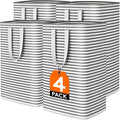 Lifewit 4 Pack Laundry Hamper Large Collapsible Laundry Baskets, Freestanding Waterproof Clothes Hamper with Easy Carry Handles in Laundry Room Bedroom Bathroom College Dorm, Black, 4 x 80L