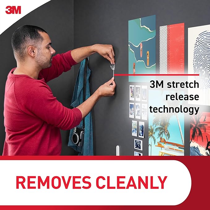Command Medium Clear Wall Hook, 7 Wall Hook and 12 Strips, Damage-Free Hanging with Adhesive, Great for Hanging Home Decor, Holds up to 2 lb