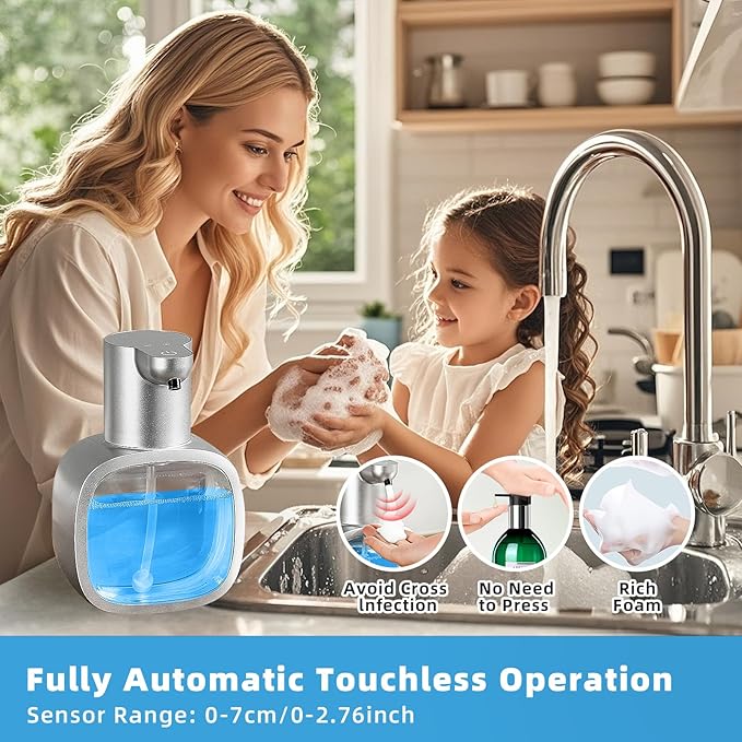 Automatic Foaming Soap Dispenser, 17oz/500ml Silver