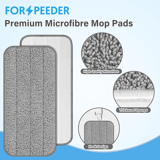 Reusable Mop Pads for Swiffer WetJet, Wet Pads Refills for 12'' Spray Mop, Microfiber Refill Machine Washable Up to 100+ Floor Cleaning for All Kinds of Floor Types, 7 Pack
