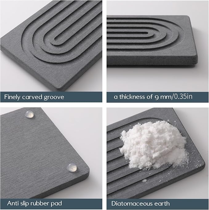Faucet Mat for Kitchen Sink,Diatomite Fast Drying Stone Sink Tray,Faucet Splash Guard for Bathroom Counter [23.6"x4"],Super Absorbent, Prevents Moisture Buildup