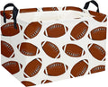 Rectangular Football Basket,Kids Baskets for Kids.Waterproof PE Coating Cute Bins with Handles.Boys Basket,Toys Box,Books Baskets,Gifts Box. (Rugby)