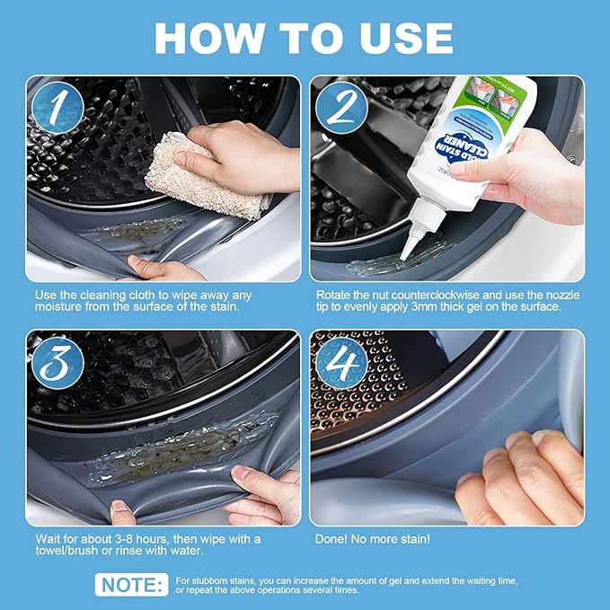 Home Remover Gel, Household Washing Machine Cleaner for Front Loader Washing Machine Seal, Refrigerator Strips, Cleaner For Tiles Grout Bathroom Cleaning Home Kitchen Sink Cleaning