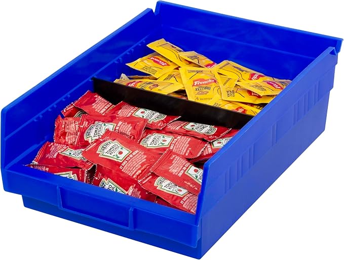 Akro-Mils 40150 Plastic Width Dividers for 4" Tall Shelf Bins Models 30150, 30158, and 30184, Custom Storage Inserts for Tools, Crafts & Supplies, 24-Pack, Black