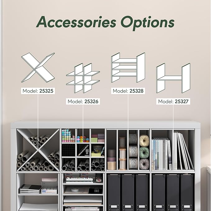 Furinno Cubicle Cube Insert, X-Shelf Cube Organizer, 3-Shelf Accessory, Fits into Furinno Triple Thick Cubes, IKEA Kallax, for Organizers and Storage, White