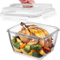 Razab 17 Cups / 132 Oz / 3900ml Large Glass Food Storage Containers with Lids - Leakproof, BPA-Free Large Meal Prep Container Ideal for Roasting Turkey, Store Leftover - Microwave & Oven Safe
