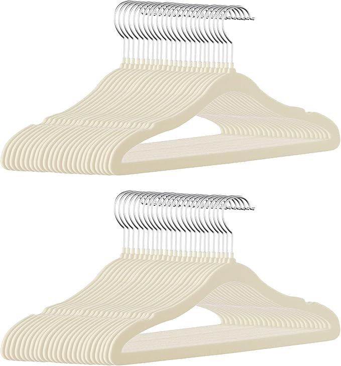 GoodtoU Kids Hangers Velvet 50 Pack 14" - Kids Felt Hangers Non Slip Toddler Hanger Childrens Hanger for Kid