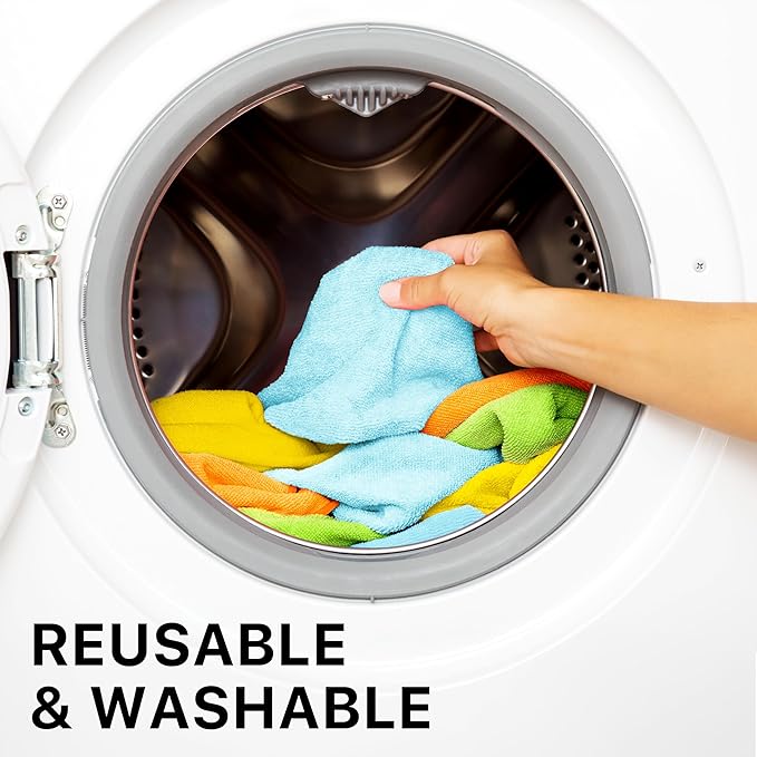 Simple Houseware Microfiber Cleaning Cloth 20 Pack, 12" x 16", 4 Colors