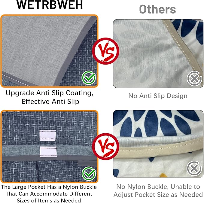 WETRBWEH Couch Armrest Remote Control Holder, Couch Caddy Gifts for Seniors Bed Caddy Tv Remote Holder with 5 Pockets for Key Glasses Phone Magazine Holders