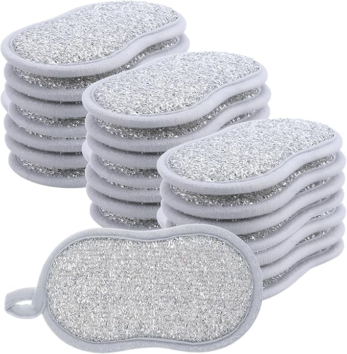 30 Pack Multi Purpose Scrub Sponges Non Scratch Microfiber Sponge Cleaning Dish Scrubber Reusable Dish Sponges for Washing Dishes Along with Heavy Duty Scouring Power