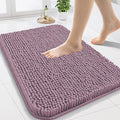 Arotive Bathroom Rugs 24x16, Extra Soft Absorbent Shaggy Chenille Bath Rugs, Machine Washable Rubber Backing Non-Slip Bath Mats for Bathroom Floor Tub and Shower, Home Decor Accessories, Deep Plum