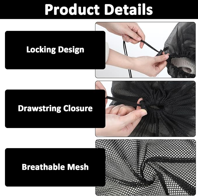 2 Pack Mesh Laundry Bags, 24" X 36" Large Laundry Washing Bags Heavy Duty Mesh Travel Laundry Bag for Delicates Clothes Washing Machine Drawstring Wash Bag for College Dorm Travel Family