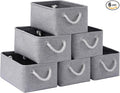 Storage Baskets for Shelves 13.8x9.8x6.7 Inch, Foldable Fabric Storage Bins with Handles, Small Storage Baskets for Organizing Closet, Office, Home Organization (6-Pack, Gray)
