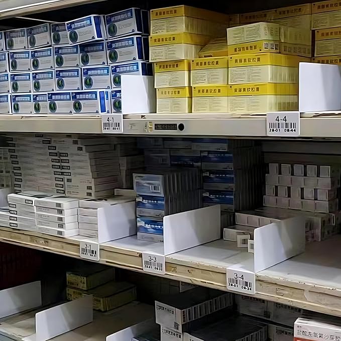 50 Pcs 30 * 12CM 1MM Shelf Dividers Shelf Label Sticker Holder Use for Medical Grade Drug/Pill/Pharmacy Dispensing Ziplock Medicine Bag for Hospital