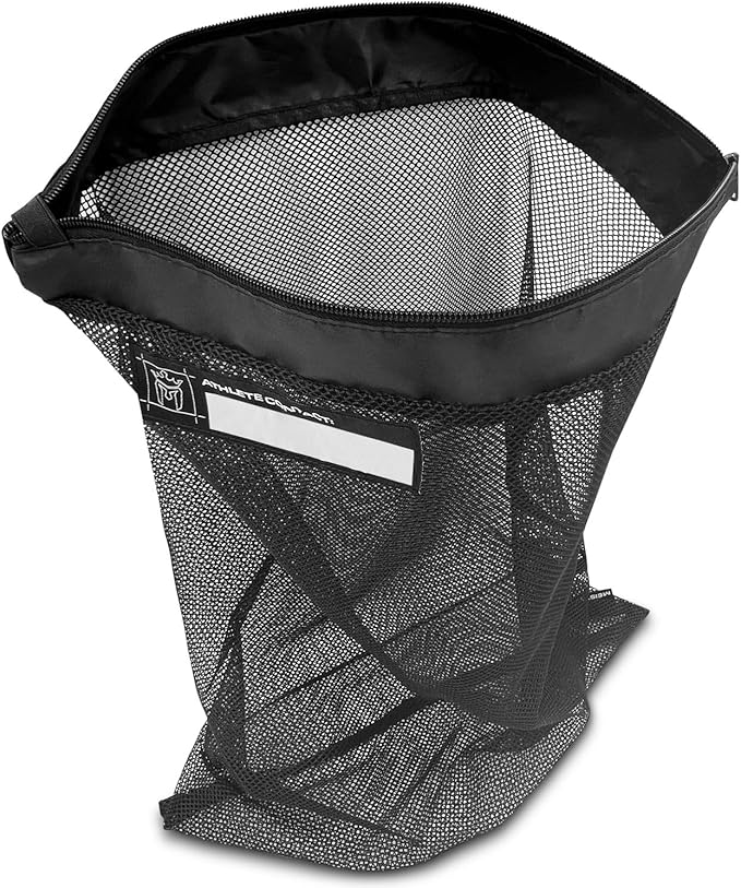 Meister Athlete XL Wash Bag - Large Mesh Sports Laundry Bag w/Zipper Lock - Black