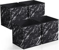 Sorbus Collapsible Fabric Storage Cubes - 11" Foldable Organization Baskets with Handle - 4 Black Marble for Pantry, Closet, Nursery, Dorm, Toy Storage