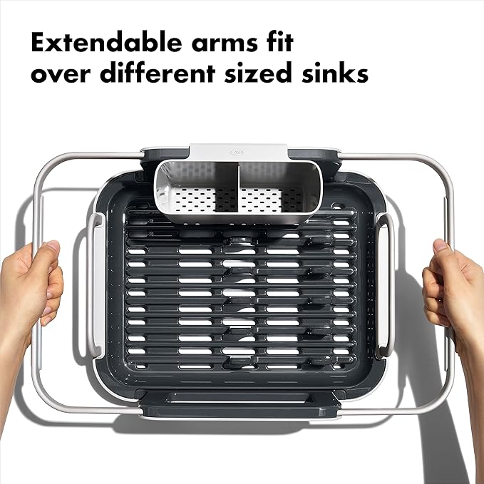 OXO Good Grips Extendable Over-The-Sink Aluminum Drying Dish Rack
