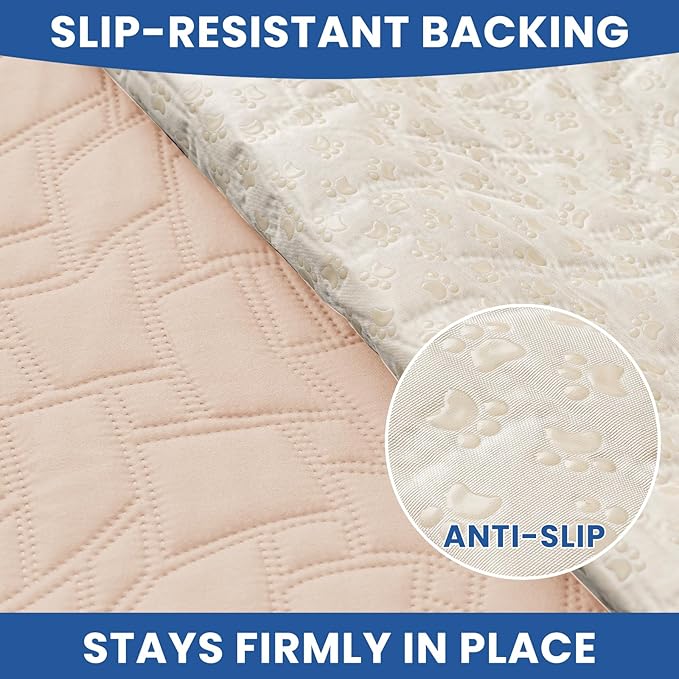 Waterproof Dog Bed Cover, Non-Slip Dog Blanket for Couch, Couch Covers for Dogs Washable, Pet Blanket for Furniture, Pet Bed Mat for Sofa, Car, Pet Supplies (40x50 Inch, Beige)