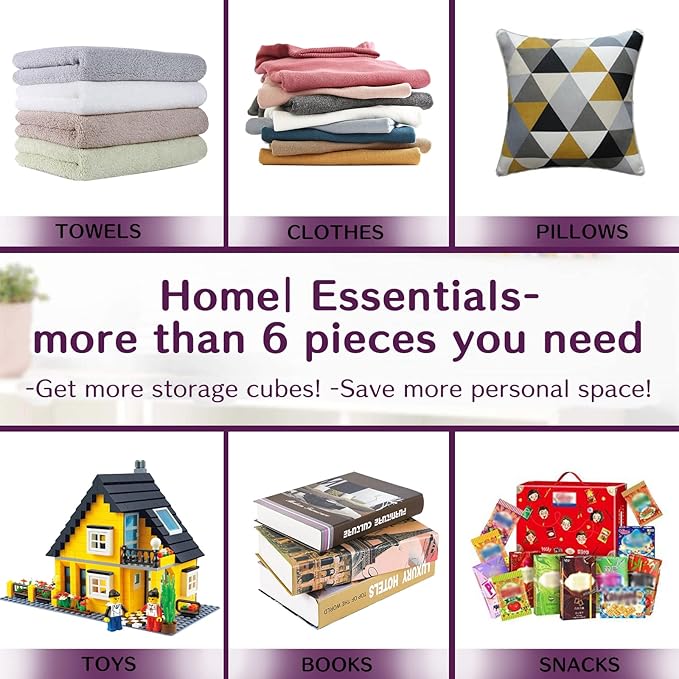 STOREONE Fabric Storage Bins Cubes Baskets Containers-(11X11X11) with Dual Handles for Shelf Closet, Nursery Home ， Bedroom Organizers, Foldable Set of 3 (Purple)