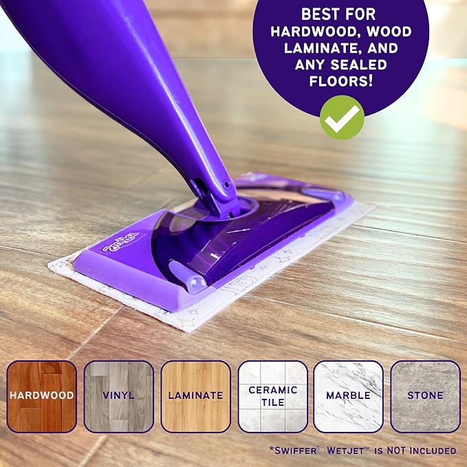 Premium Microfiber Replacement Pads for Swiffer WetJet - Super Absorbent, Lint-Free, Durable-11 x5.5, Swiffer WetJet Mop - Safe on Hardwood, Tile, Vinyl - 24 Pack