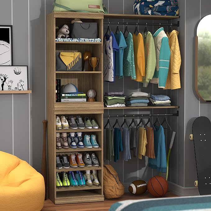 ClosetMaid Modular Storage Stackable 3-Shelf Unit, Sand