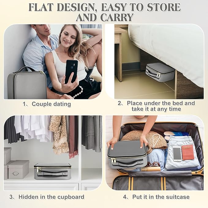 Eccliy Adult Game Toy Storage Organizer Case for Women and Men 14.6 x 10.2 x 4.3 Inches Lock Box Toy Travel Bag Locking Game Storage Box Travel Bag