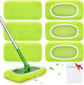 Reusable Mop Pads fit Swiffer Sweeper Mop - Microfiber Wet Pads Refill & Machine Washable Dry Sweeping Cloths for Mopping All Sealed Floors - Hardwood, Laminate, Tile & Stone (Mop is not Included)