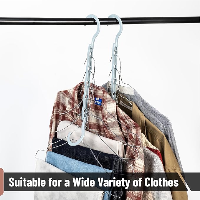 Mr. Pen- Space Saving Hangers for Clothes, 16 pcs, Pastel Colors, Plastic Multi Clothes Hangers Space Saving, 5 Slots, 360° Rotating Hooks