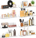 Floating Shelves for Wall Decor, 15" Extra Clear Wall Shelves for Bedroom, Living Room, Kitchen, Bathroom Decor, Nail Polish/Book/Decoration/Makeup/Perfume Organizer Floating Shelf-8Pack