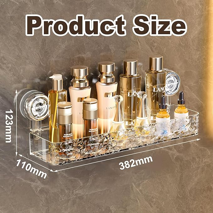 Corrugated Suction Cup Storage Holder,No-Drill Wall Mounted Storage Holder, Movable Suction Cup Shower Shelf Organizer, for Bathroom Kitchen Storage Rack Shelf Showers Accessories
