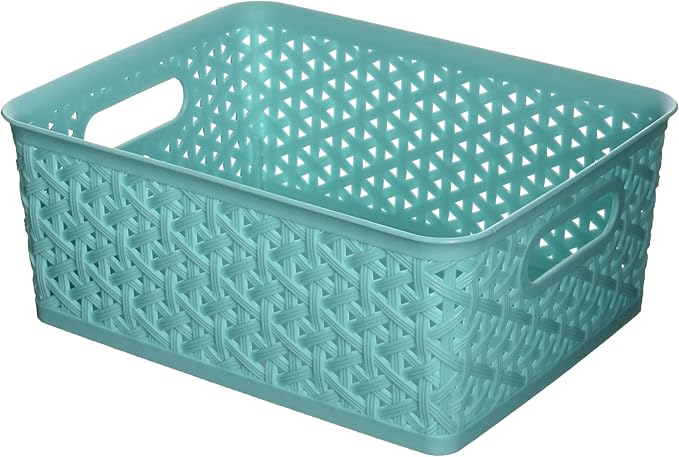 Whitmor Form Small-Turquoise Resin Tote