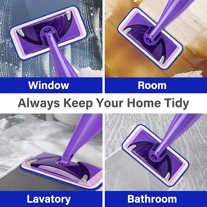 Reusable Mop Pads for Swiffer WetJet, Wet Pads Refills for 12'' Spray Mop, Microfiber Refill Machine Washable Up to 100+ Floor Cleaning for All Kinds of Floor Types, 7 Pack