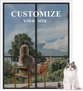 MAGZO Customized Magnetic Screen Door Grey, Reinforced Polyester Scratch-Proof, Keep Annoying Creatures Out, Easy Install with Strong-Adhesive Hook&Loop, Enjoy Beauty Sunshine and Let Fresh Air Flow