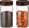 Patoper Glass Coffee Jars with Top Screw Lid Round Food Storage Canister Clear Glass Jar for Pantry Sugar Tea Coffee Bean Spice Nuts Cookies Bath Salts (2×550ml(18oz))