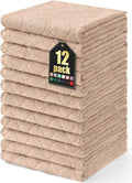 Homaxy 12 Pack Dish Towels for Kitchen (13 x 19 Inches, Tan), Super Soft and Absorbent Coral Velvet Dish Cloths for Washing Dishes, Nonstick Oil Fast Drying Microfiber Cleaning Cloth
