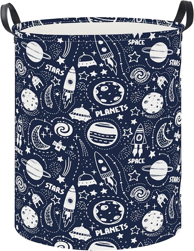 19.7" Laundry Basket,Dirty Clothes Hamper,Waterproof Storage Bin,Room Decor,Gift Baskets,Nursery Hamper(Space Stars)