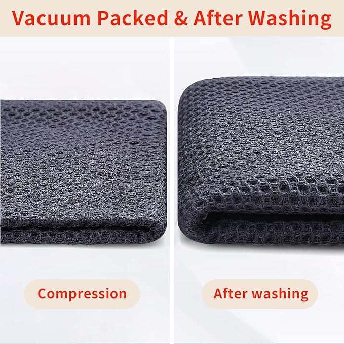 Homaxy 100% Cotton Waffle Weave Kitchen Dish Cloths, Ultra Soft Absorbent Quick Drying Dish Towels, 12 x 12 Inches, 6-Pack, Mixed Color