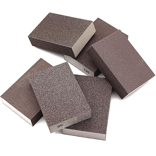 6 Pack Sanding Sponge,Drywall Sanding Blocks 6 Grits Per Pack (60/80/120/180/220),Washable and Reusable Sandpaper Block for Wood Furniture,Wall,Pot,Sheetrock,Metal and Brush Sanding