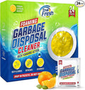 True Fresh Garbage Disposal Cleaner Powder Packets, Large 15g Drop-In Sink Packets, Deep Foaming Sink & Drain Cleaner for Grease & Residue, Disposal Cleaner and Deodorizer, Fresh Citrus Scent, 24 Pack