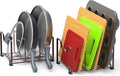 Simple Houseware Kitchen Cabinet Pantry and Bakeware Organizer Rack Holder, Bronze - 2 Pack