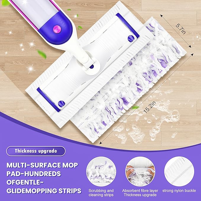 20 Count Disposable Mopping Pad Refills for Swiffer® Power Mop™ Pads Refills, Unscented Spray Cleaning Repalcement Pads