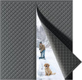 Magnetic Thermal Insulated Door Curtain Fits Door Size 72 x 80 Inch, Insulation Cover for Cold, Oxford Cloth Thicken Cotton Filled Blanket for Front Back Attic Door in Winter, Grey