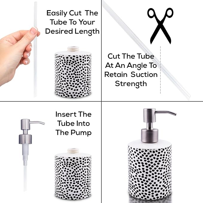 Stainless Steel Soap & Lotion Dispenser Pumps, Brushed Nickel Replacement (4 Pack)
